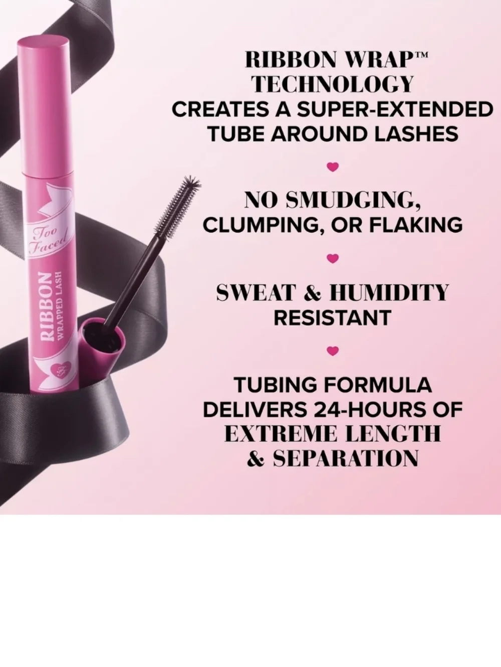 Too Faced Ribbon Wrapped Lash Mascara: Black, Extreme Length Tubing, .16oz, NWOB